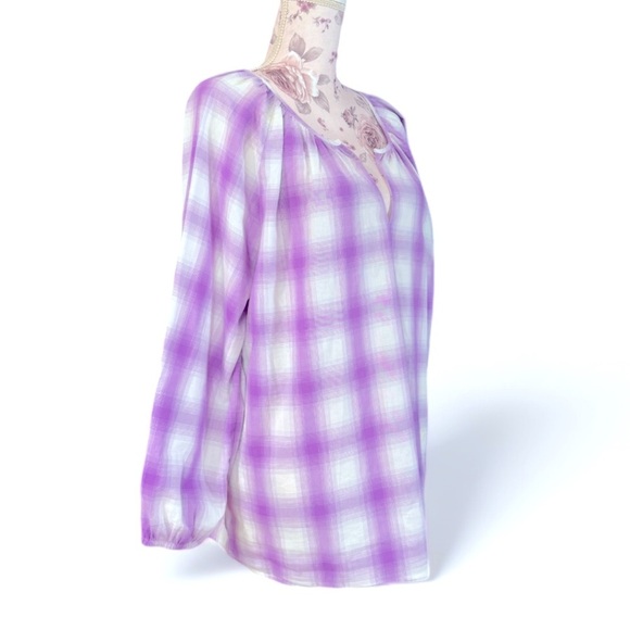 Loft Purple Plaid Blouse - Picture 2 of 3